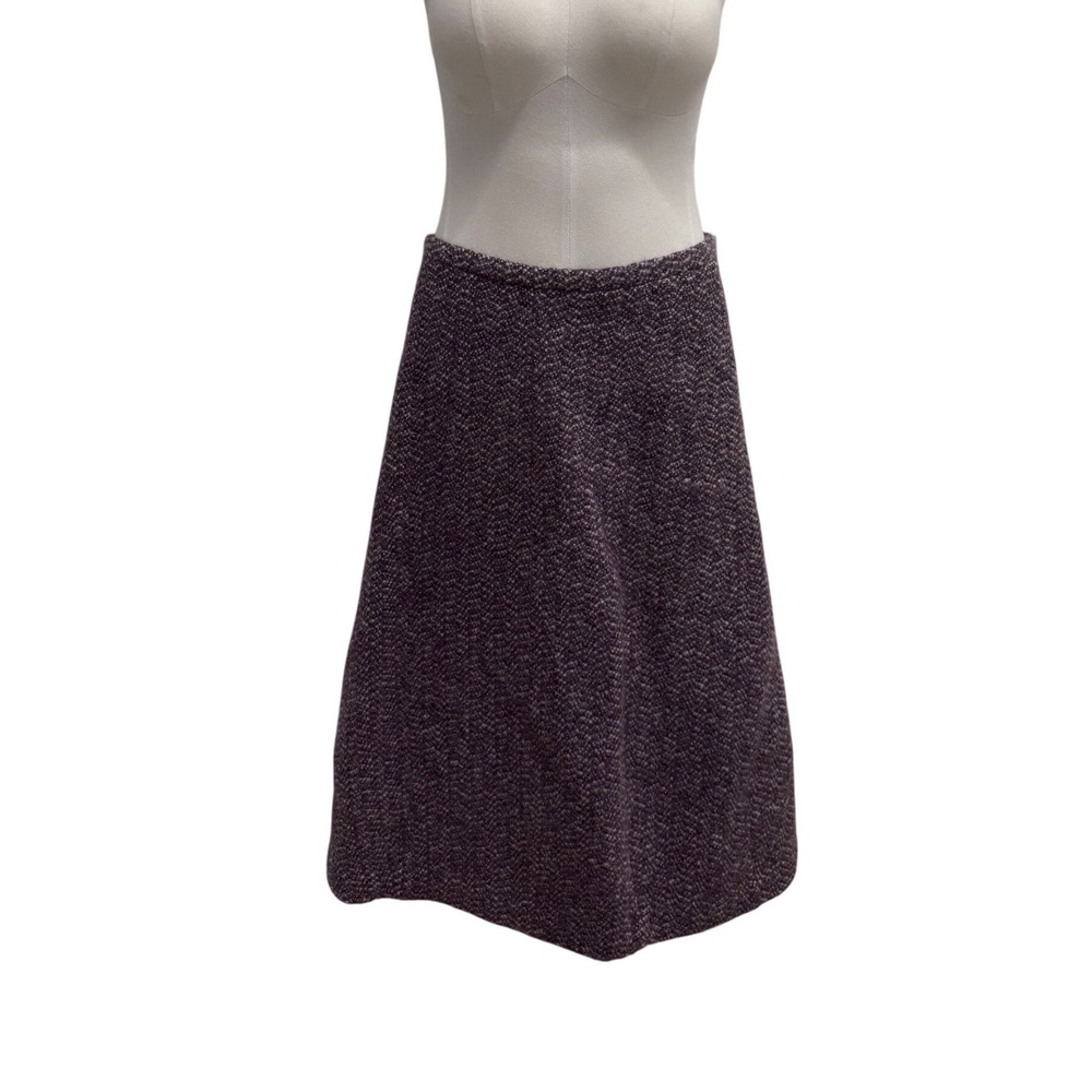 Dries Van Noten Spalding Skirt Purple Wool Mohair Tweed A-Line Midi 38
